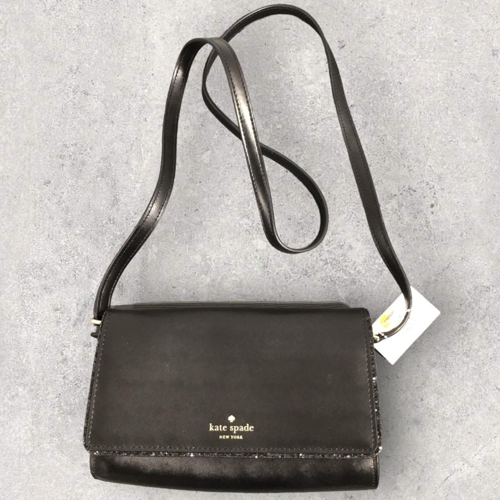 Kate Spade Black Glitter Edge Crossbody